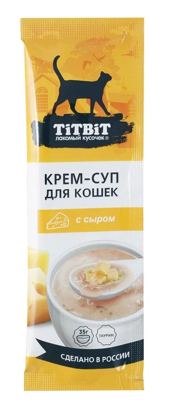 Лакомство для кошек TITBIT лакомый кусочек Крем-суп с сыром (35 г)