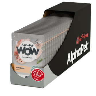 Корм влажный для стерилизованных кошек ALPHAPET WOW паштет цыпленок (85 г)