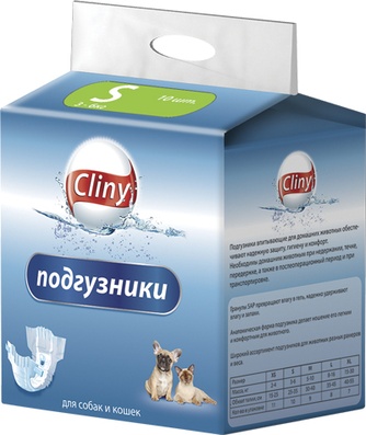 Подгузники впитывающие для кошек и собак ЭКОПРОМ Cliny (S)