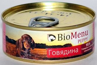 Корм влажный для щенков BIOMENU Puppy с говядиной (100 г)