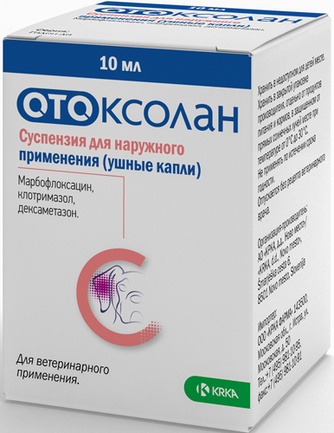Капли для кошек и собак KRKA Отоксолан ушные (10 мл)