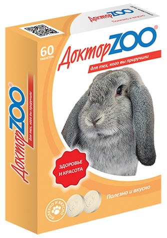Кормовая добавка мультивитаминное для кроликов ДОКТОР ZOO Таблетки (60 таб)