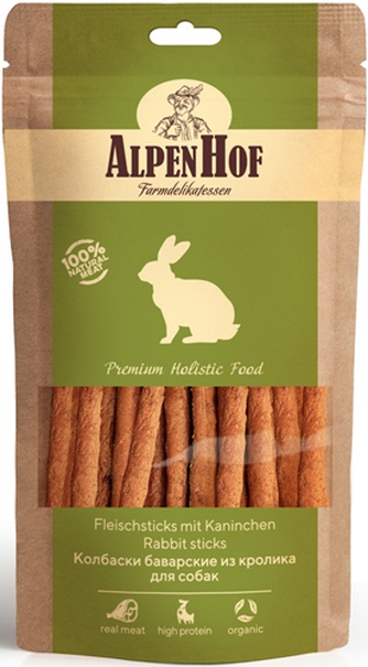 Лакомство для собак ALPENHOF Колбаски баварские из кролика (50 г)