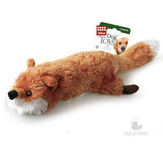 Игрушка для собак GIGWI Dog Toys Лиса с большой пищалкой, коричневая (63 см)