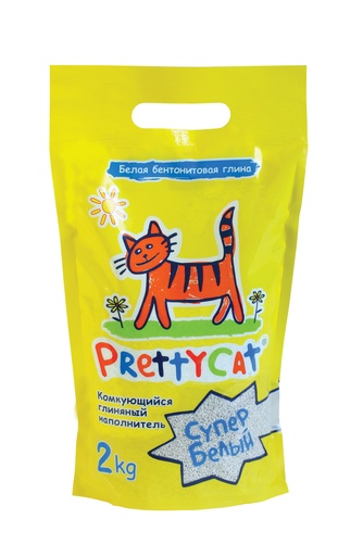 Наполнитель комкующийся бентонитовый для кошек PRETTYCAT СУПЕР БЕЛЫЙ   (5 л/4,2 кг)