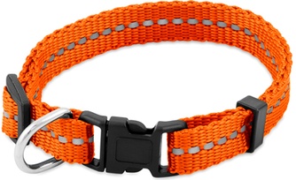 Ошейник для собак SAIVAL Рефлекс светоотражающий оранжевый (XS/10мм/28см)