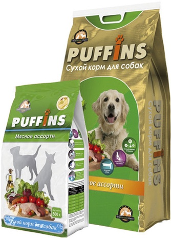 Корм сухой для собак PUFFINS Мясное ассорти (15 кг)