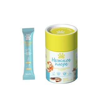 Лакомство для кошек BIOHAUS Нежное пюре Креветка с хондроитином и таурином (40 шт/15 г)