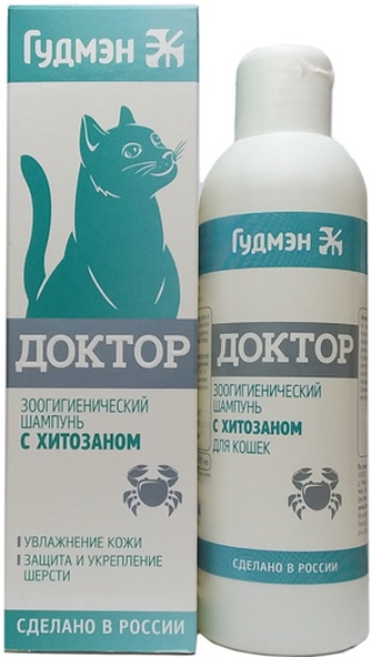 Шампунь для кошек ГУДМЭН Доктор зоогигиенический с хитозаном (200 мл)