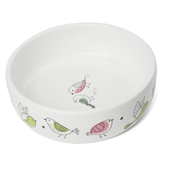 Миска для кошек и собак мелких пород TRIOL Птички керамическая белая (0,35 л)