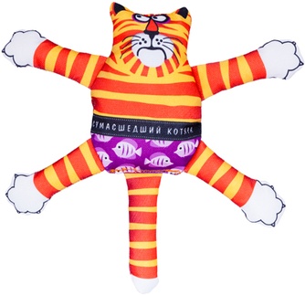 Игрушка для собак АНТИЦАРАПКИ Сумасшедший Котяра с пищалкой  (26 см)