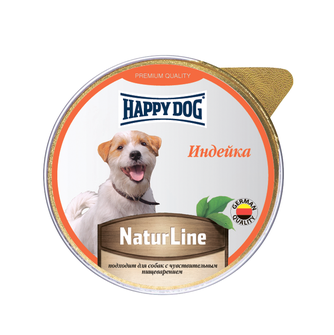 Корм влажный для собак HAPPY DOG Natur Line с чувствительным пищеварением паштет индейка (125 г)