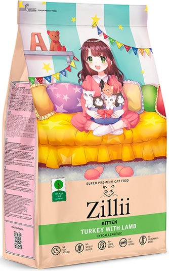 Корм сухой для котят ZILLI Kitten с индейкой и ягненком (0,4 кг)