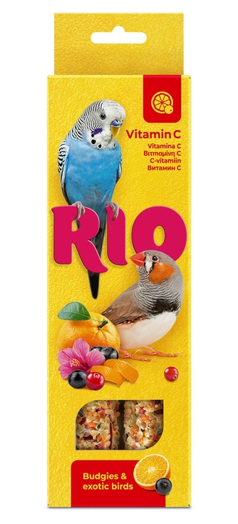 Лакомство для волнистых попугаев и экзотических птиц RIO Палочки Витамин С (2 шт/40 г)