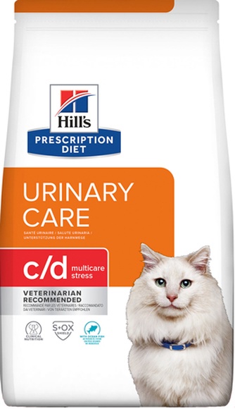 Корм сухой для кошек HILL'S Prescription Diet Urinary Care C/D Multicare Stress Здоровье нижних мочевыводящих путей, стресс, с рыбой (1,5 кг)