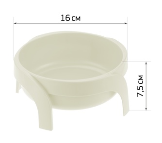 Миска для животных IDEA Рибон, цвет белый ротанг (0,75 л)