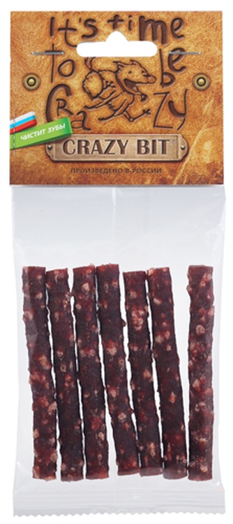 Лакомство для собак мелких пород мелких пород CRAZY BIT Лакомый кусочек Соломка говядина (50 г)