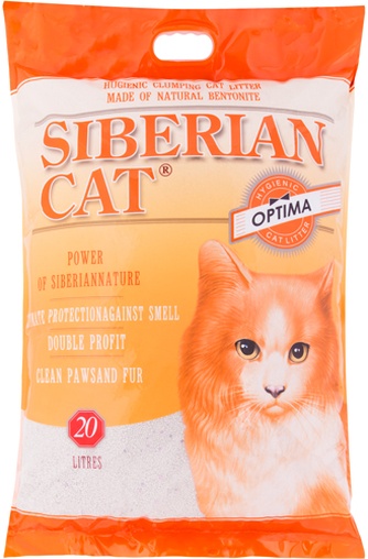 Наполнитель комкующийся бентонитовый для кошек СИБИРСКАЯ КОШКА Оптима (20 л)