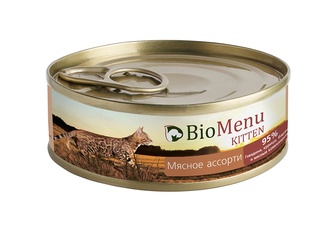 Корм влажный для котят BIOMENU Kitten паштет с мясным ассорти (100 г)