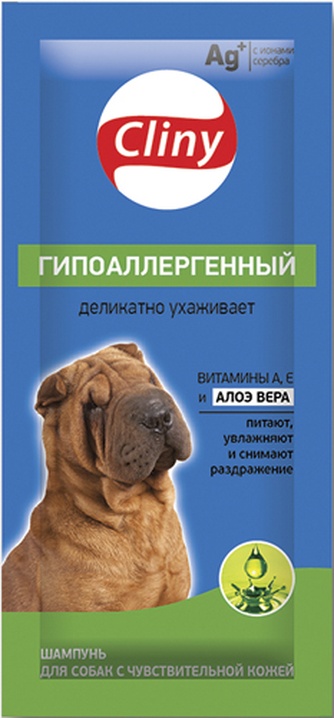 Шампунь для собак ЭКОПРОМ Cliny гипоаллергенный (15 мл)