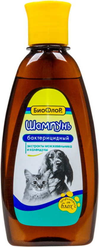 Шампунь для кошек и собак БИОФЛОР Бактерицидный от блох (245 мл)