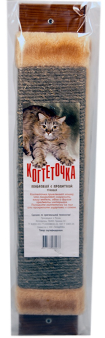 Когтеточка для кошек ПАЛАДИНКА угловая с пропиткой пеньковая (67*13 см)