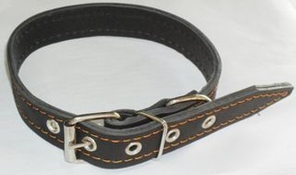 Ошейник кожаный для собак средних пород ЗООТЕХНОЛОГИЯ-М двойной   (2,5*56 см)