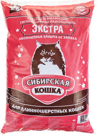 Наполнитель впитывающий Диатомитовый для взрослых кошек СИБИРСКАЯ КОШКА экстра (20 л)