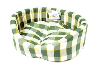 Лежак для кошек и собак БОБРОВЫЙ ДВОРИК с бортиком №1, синий (42*35*16 см)