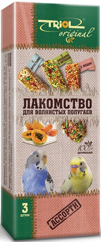 Лакомство для волнистых попугаев TRIOL Original палочки (3 шт)