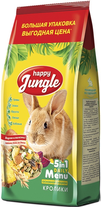 Корм для кроликов HAPPY JUNGLE J111 (0,9 кг)