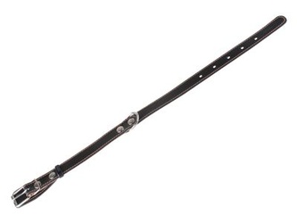 Ошейник кожаный для собак средних пород COLLAR двойной, черный (2,5*50 см)
