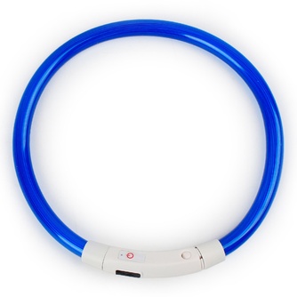 Ошейник для собак RICH BREED светящийся с usb-зарядкой синий (M/40-50см)