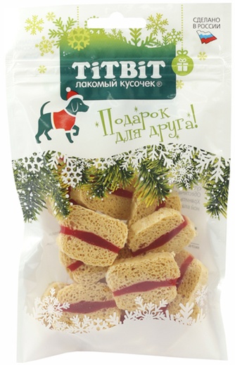 Лакомство для собак TITBIT новогодняя коллекция сэндвич с говядиной (70 г)
