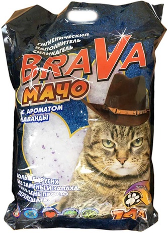 Наполнитель впитывающий силикагелевый для кошек BRAVA Мачо лаванда (10 л)