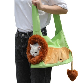 Сумка-переноска для кошек и собак RICH BREED Лев M, салатовая (M/43*12,5*29 см)