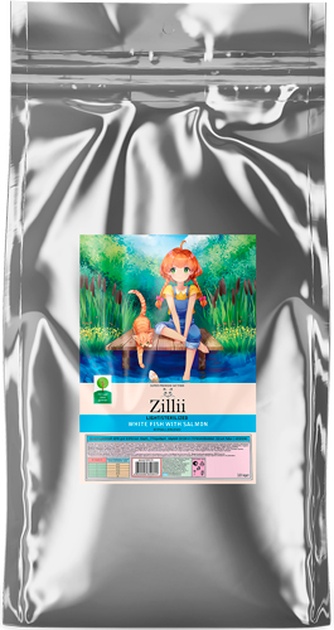 Корм сухой для взрослых стерилизованных кошек и кастрированных котов ZILLI Light/Sterilized Cat с белой рыбой и лососем (10 кг)