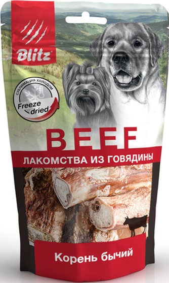 Лакомство для собак мелких пород BLITZ Beef Корень бычий (65 г)