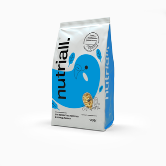 Корм сухой для волнистых попугаев NUTRIALL в период линьки (900 г)