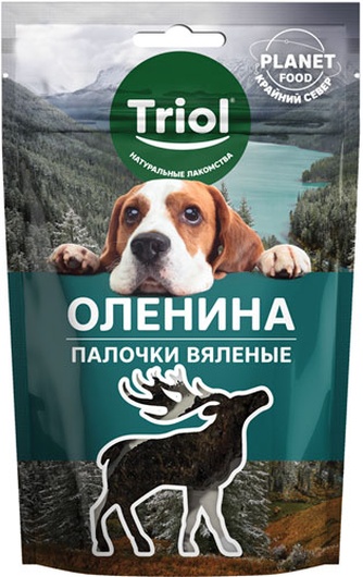 Лакомство для собак TRIOL Planet food Оленина палочки вяленые (40г)