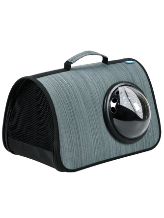 Сумка-переноска для кошек и собак RICH BREED MYJET иллюминатор/сетка, серо-изумрудная лайн (M/40*25*25 см)