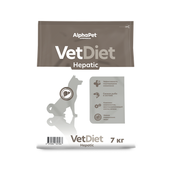 Корм сухой для взрослых собак ALPHAPET Vet Diet Hepatic при заболеваниях печени (7 кг)