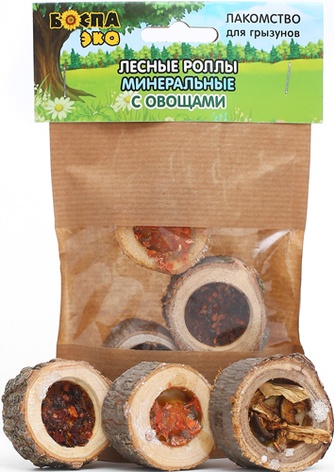 Лакомство для грызунов БОСПА ЭКО Лесные роллы минеральные с овощами (50 г)