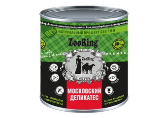 Корм влажный для собак ZOORING Московский Деликатес Паштет (850 г)