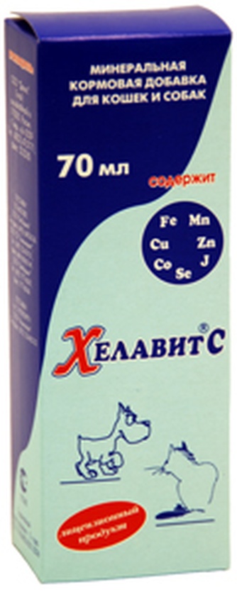Кормовая добавка для кошек и собак ХЕЛАВИТ С минеральная (70 мл)
