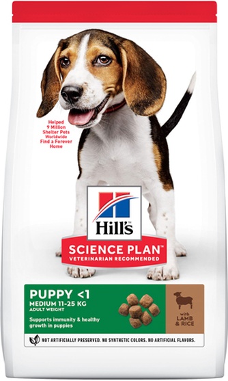 Корм сухой для щенков средних пород HILL'S Science Plan Puppy Medium Ягненок и рис (12 кг)