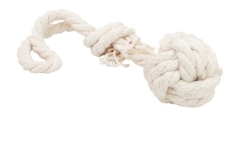 Игрушка для собак DOGLIKE Dental Knot Мяч канатный малый белый