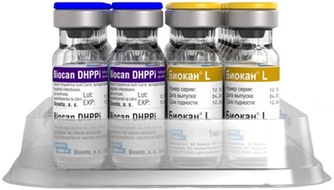 Вакцина для собак BIOVETA Биокан DHPPi+L против чумы, аденовироза, инфекционного гепатита, парвовироза, парагриппа и лептоспироза (1 мл)