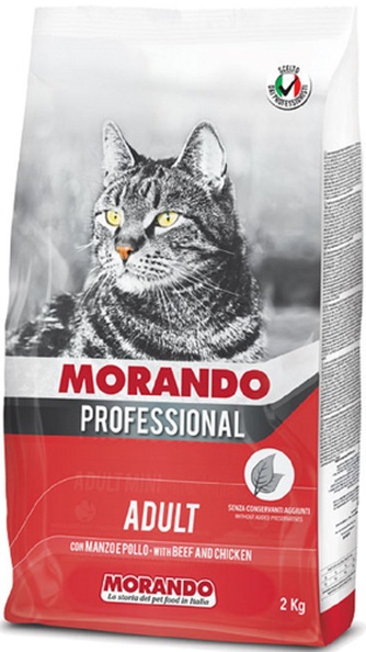 Корм сухой для взрослых кошек MORANDO Professional говядина курица (2 кг)