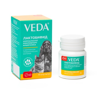 Таблетки для животных VEDA ЛАКТОБИФИД комплекс пробиотических бактерий (40 таб)